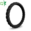 Custom Twist-shape Silicone Getah Perkahwinan Ring Ring