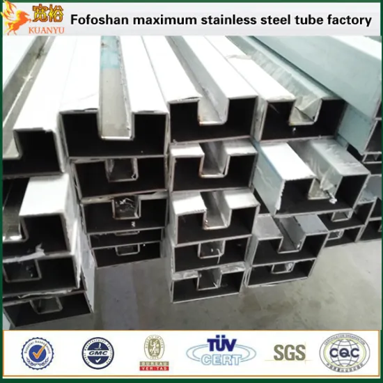 304l square welded stainless steel channel U single tube with 400 grit polishing