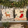 Feliz Navidad Pillow Farmhouse Almohada de lanzamiento de Navidad