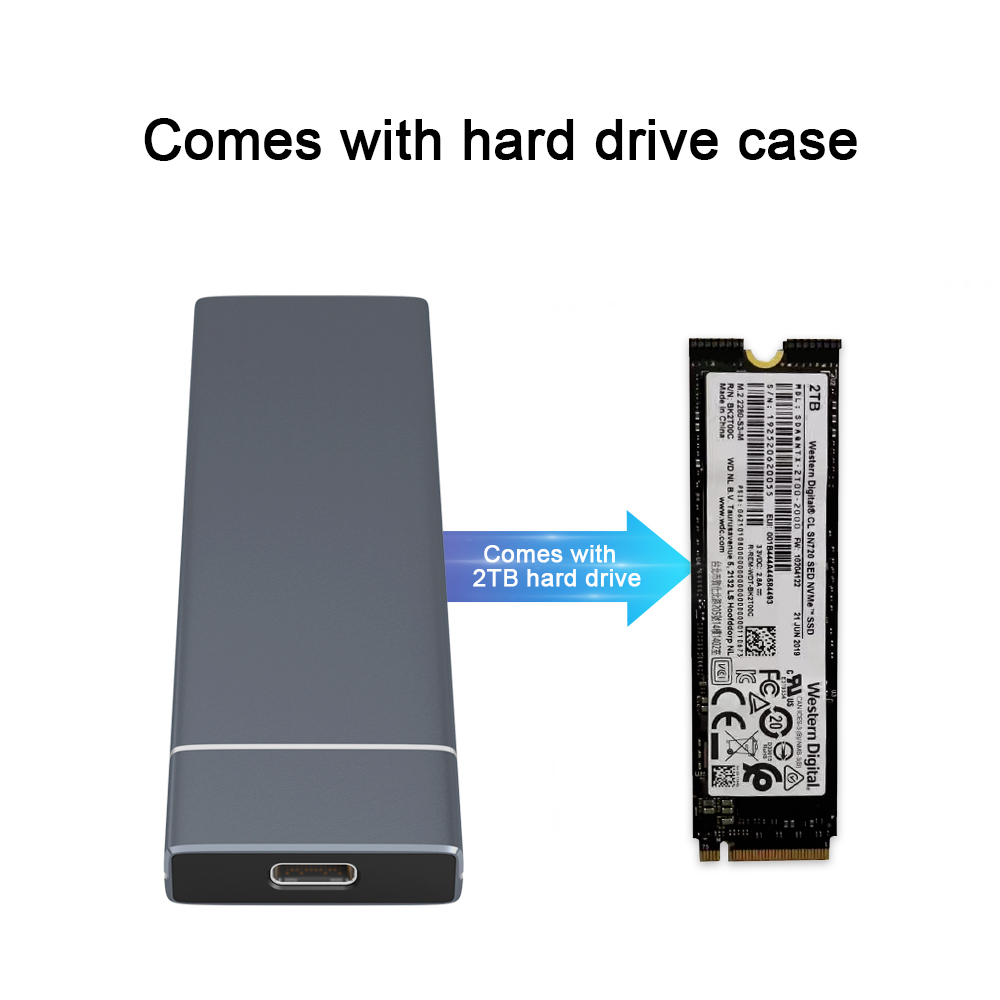 Portable Mobile Solid Drive met 2 TB SSD