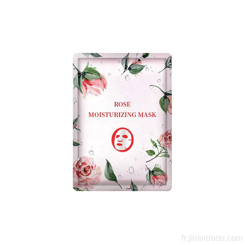 Masque facial pour feuille de raffermissement hydratant masque de visage rose