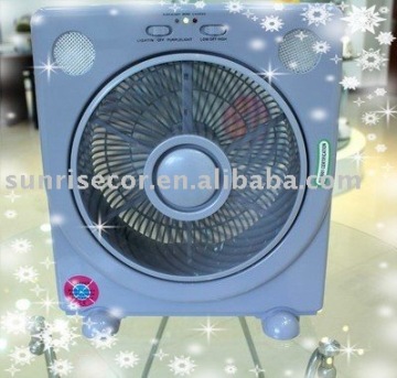 Rechargeable powering cooling fan with LED light