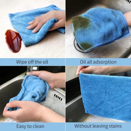 80%Polyester Kitchen Towels Microfiber Cleaning Cloth