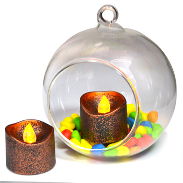 Coffee Colored Plastic Flameless Led Tea Light Candles