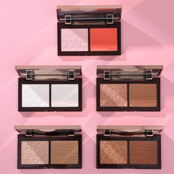 Private Label Face Brightening Highlighter Contour Palette with Pearl Glitter Ginger Diamond Blush