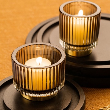 Thick Wall Glass Candle Jars with Metal Bottoms