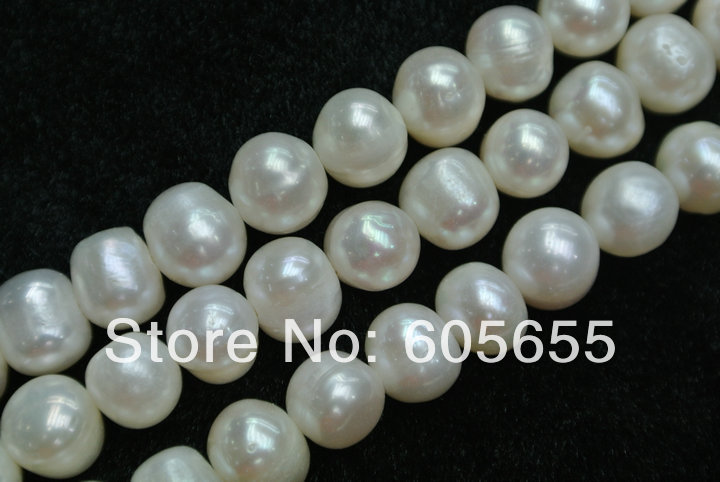 7~8mm White Fresh Water Pearl Round Potato Beads Good Quality