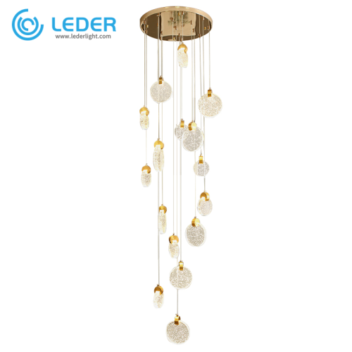 LEDER Crystal Gold Lantern Chandelier