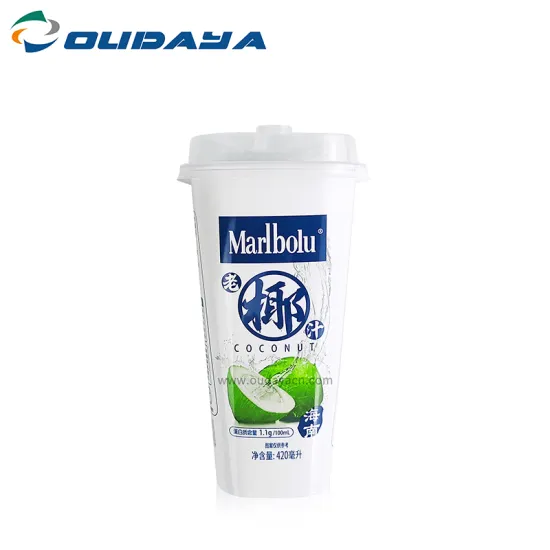 Square IML Transparent smoothie juice yogurt plastic cup