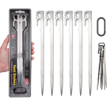 Portable Camping Canopy Steel Piles and Nails - Weatherproof Outdoor Equipment Accessories