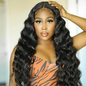 Brazilian Lace Front Wigs Loose Deep Human Hair Wig For Black Women Glueless Cuticle Aligned Lace Frontal Closure Wigs
