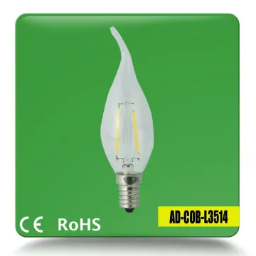 2W LED Filament bulb C35 candle E14 replace incandescent bulb glass