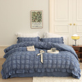 Blue Seersucker Duvet Cover Sedding Queen Solid