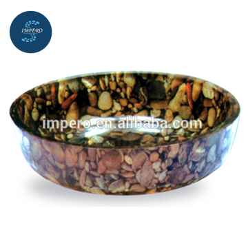 Popular Design River Stone Glass Wash Basin from Professional Factory