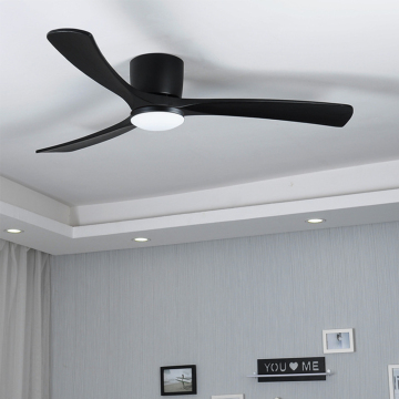 Solid Wood Fan Light with LED Remote Control - Energy Saving DC Motor Home Ceiling Light