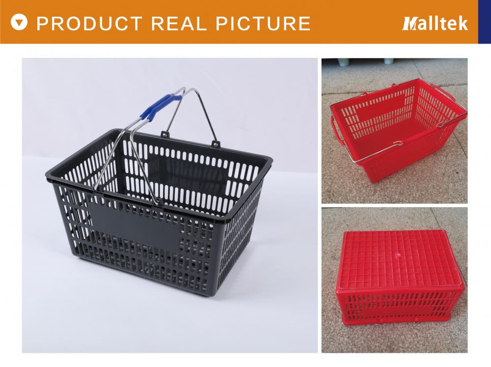 High Quality metal handle supermarket shopping basket