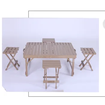 Lightweight Aluminium Alloy Folding Picnic Table and 4 Chairs for Camping