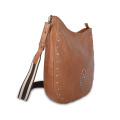 Rivet Female Large Capacity Saddle Leather crossbody bag