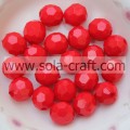 Acrylic Charm Spacer Beads Faceted Round Mixed Loose Acrylic Plastic Red Beads 4MM