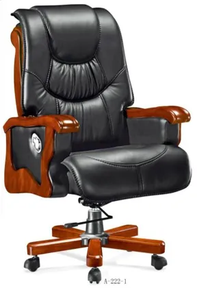 Oak Office Chair Genuine Leather Chair Luxury Executive Chair
