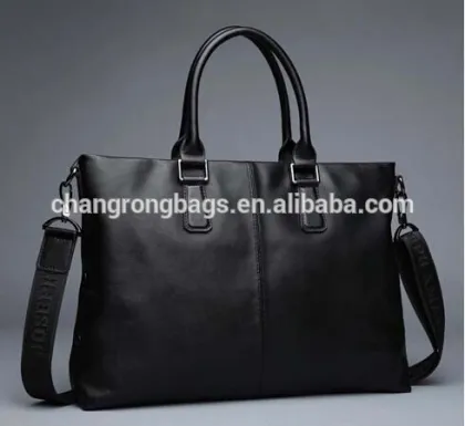 Man business top grain genuine leather handbag