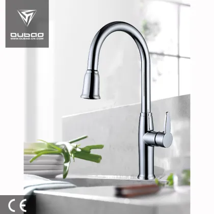 Deck Mounted Flexible Kitchen Faucet with Spray Head