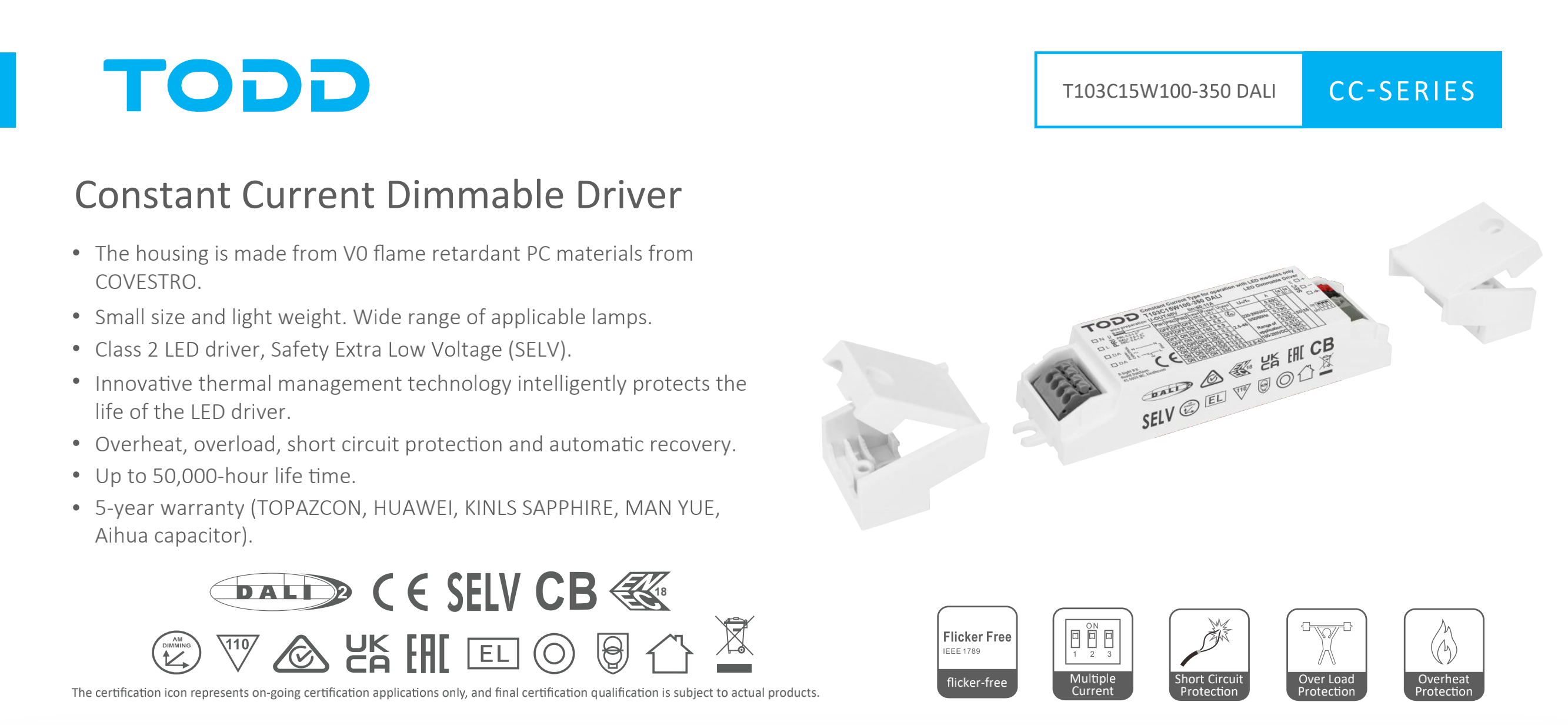 led driverT103C15W100-350 DALI