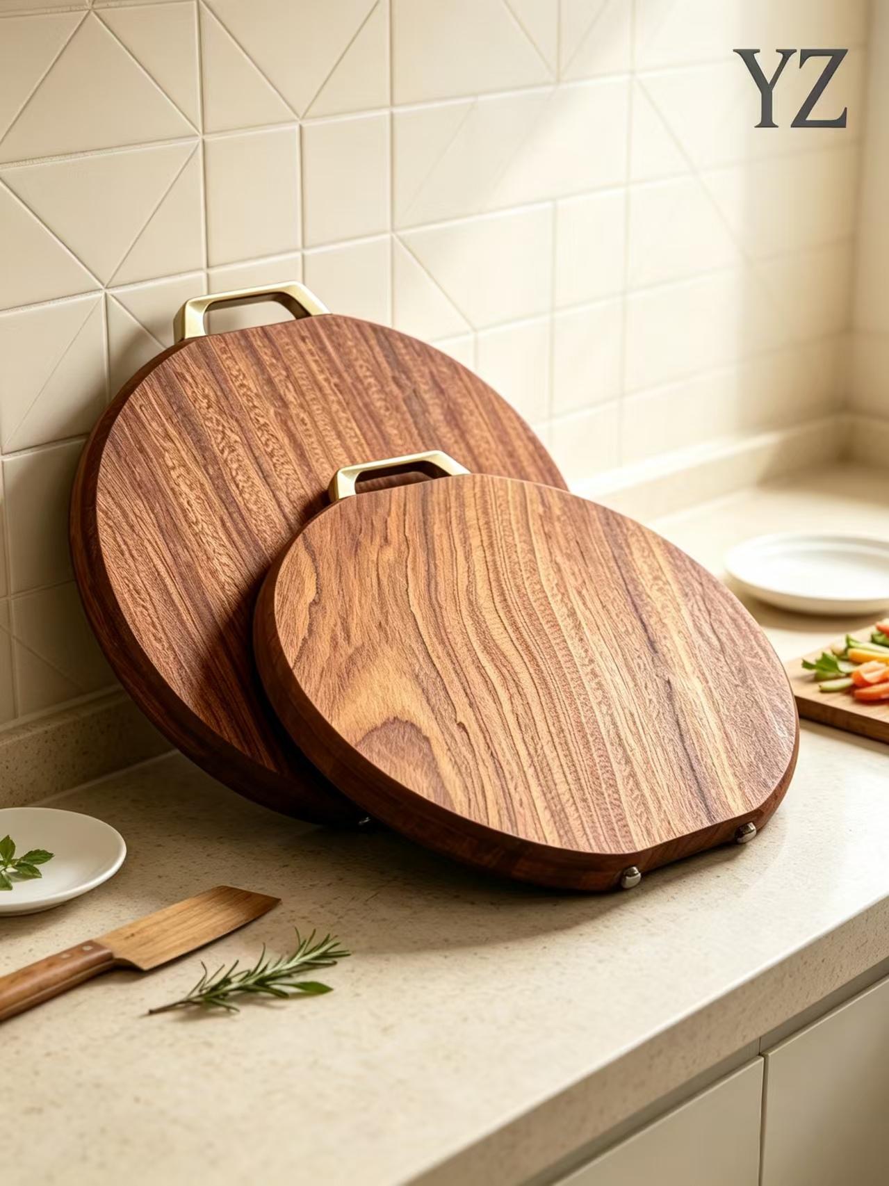 Chopping Board with Handle Used