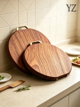 Safety Kitchen Round Wood Chopping Cutting Board