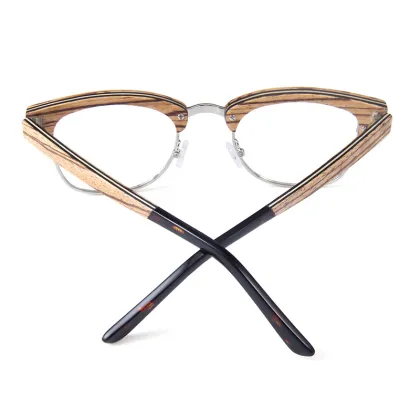 Metal Half Frame Wooden Optical Frame