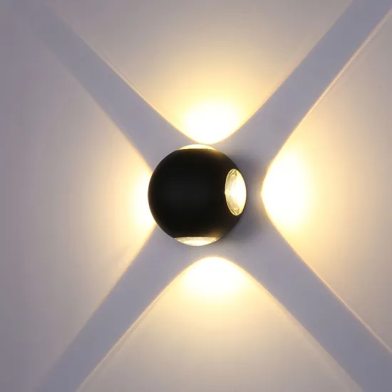 4-Way Outdoor Wall Light: LED Waterproof Sphere Garden Wall Lamp