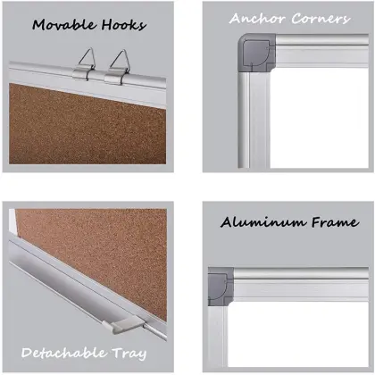 Wall Mounted White Cork Board Combination for Home