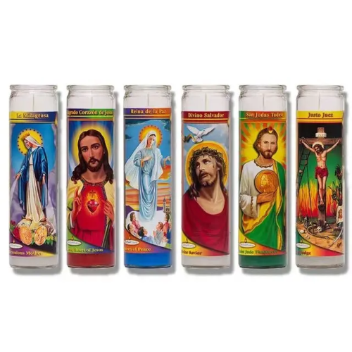 wholesale religious church 7days glass candle low price