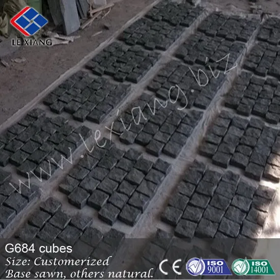 G684 black basalt cube stone