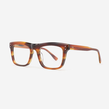 Square Bevel edging Acetate Men's Optical Frames