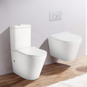 Modern Floor-Mounted One-Piece Toilet and Wall-Hung Bidet Combo Set