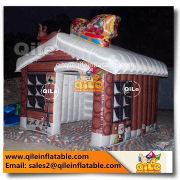 cheap price Xmas Inflatable coffee house Tent with animals Christmas outdoor Decoration celebration