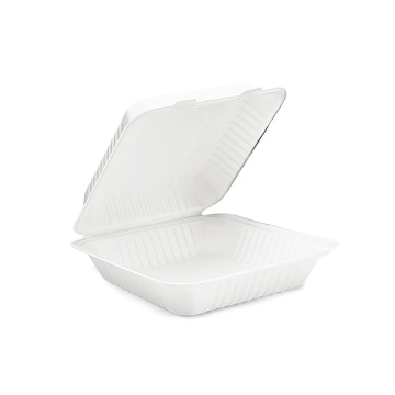 9&#39;&#39;&#39;&#39;Clamshell Boîte à bagasse conique biodégradable jetable