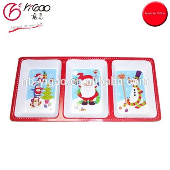 102751 Cheap Melamine Three Compart Plate