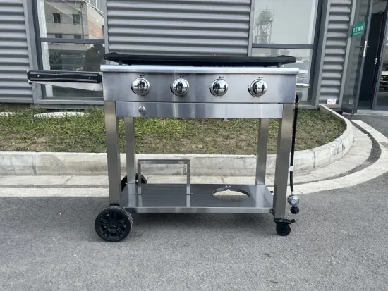 35inch 4 Burners Gas Griddle with Side Table and Handle