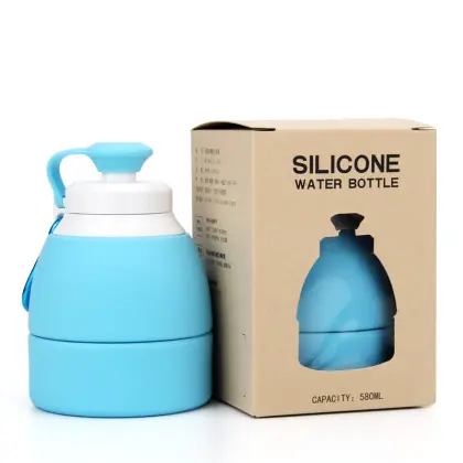 580ML Collapsible Silicone Portable Sports Water Bottle
