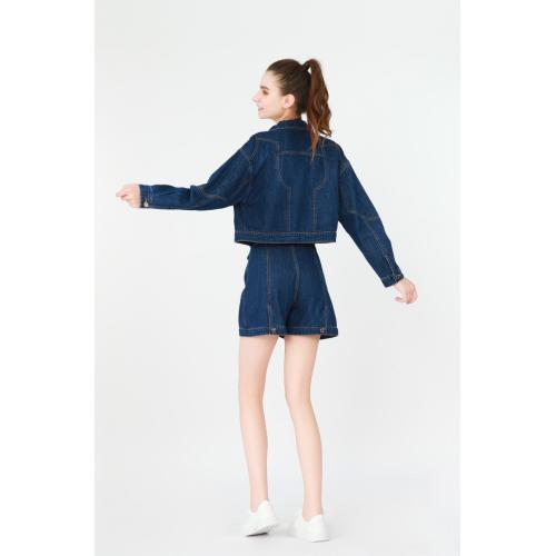 Ladies Jacket-pocketed Denim Cutoffs