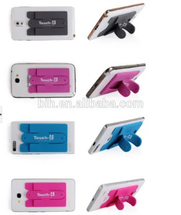 Sticker Silicone Phone stand with Bank card pocket Mobile Phone Holders