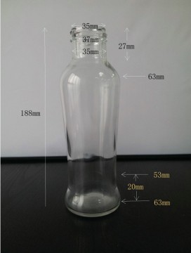 Glass Water Bottle Beverage Bottles with Screw Caps