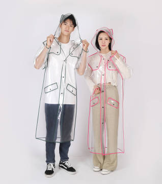 All season translucent adult outdoor hiking Waterproof color customized single person TPU raincoat