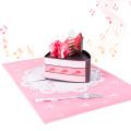 Születésnapi torta felugró kártya eper fénnyel