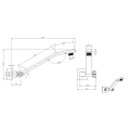Плоская поворотная настенная настенная рука для душа