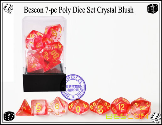 Crystal Blush Dice Set-3