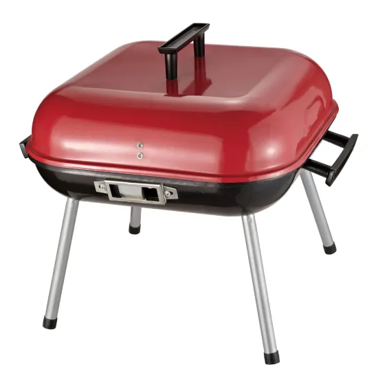 Tabletop BBQ Square Mini Grill 14 Inch Lightweight Small Portable Camping Charcoal Grill for Barbecue Party