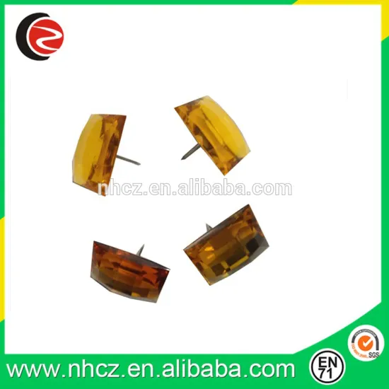 Yellow Square Shaped Acrylic Diamond Pin